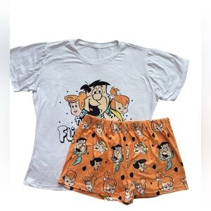 Pajama Set - White and Orange